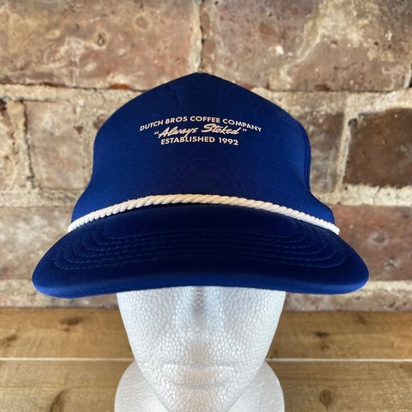 Dutch Bros Coffee "Always Stoked" Blue Rope Brim Snapback Trucker Hat - Picture 2 of 8